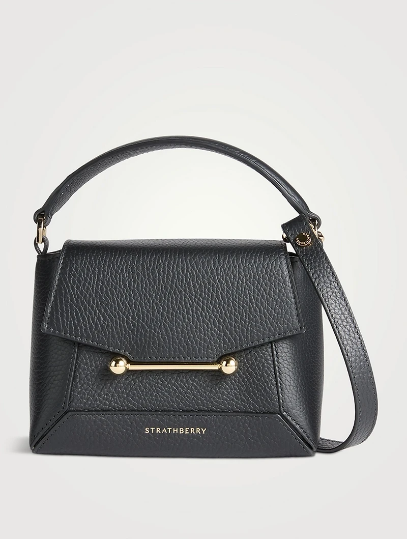 Nano Mosaic Leather Top Handle Bag