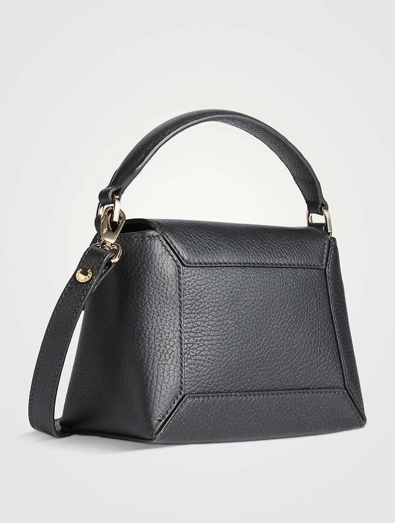 Nano Mosaic Leather Top Handle Bag