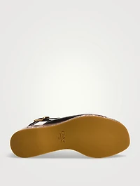 Maxime Leather Platform Wedge Slingback Sandals