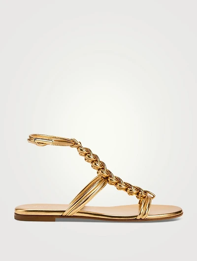 Capua Metallic Leather Gladiator Sandals