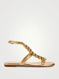Capua Metallic Leather Gladiator Sandals