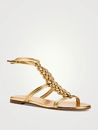 Capua Metallic Leather Gladiator Sandals