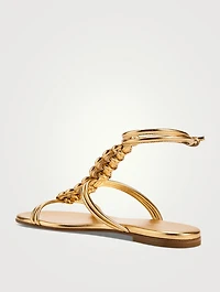 Capua Metallic Leather Gladiator Sandals