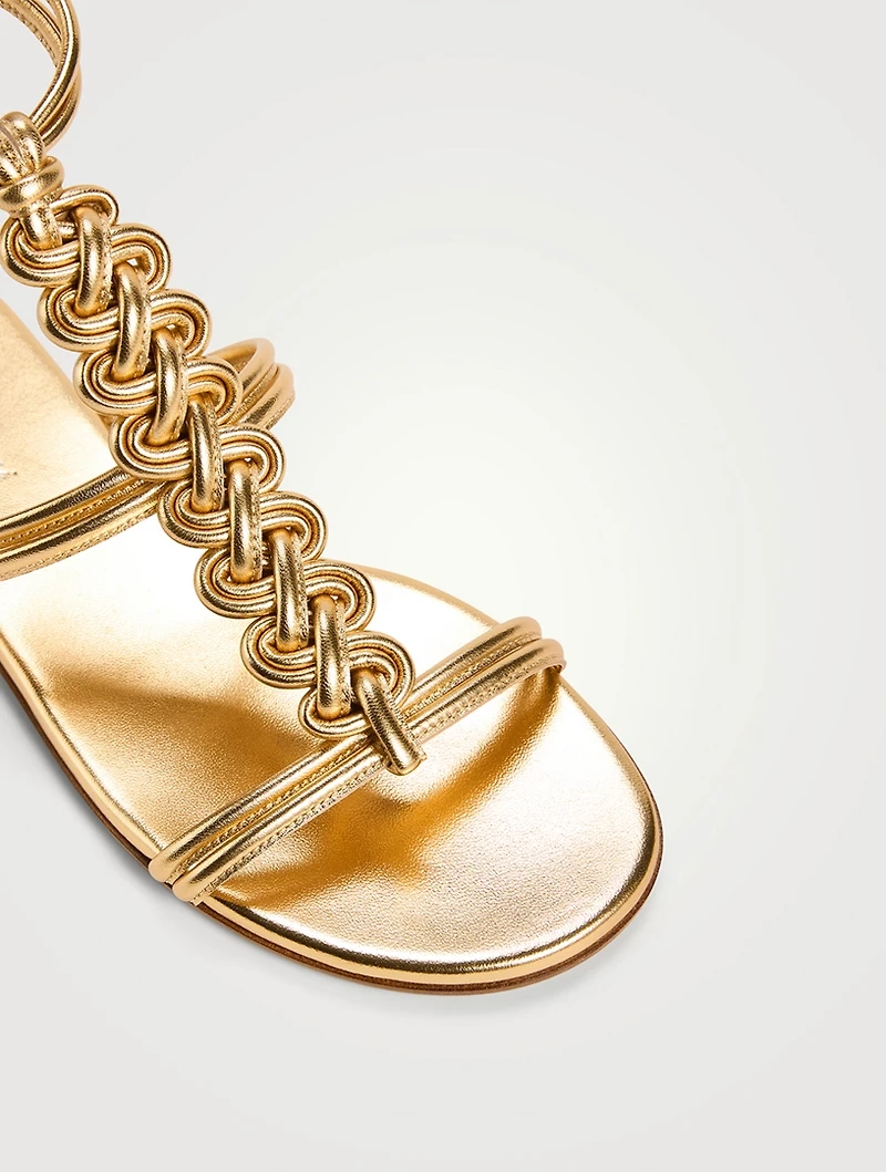 Capua Metallic Leather Gladiator Sandals