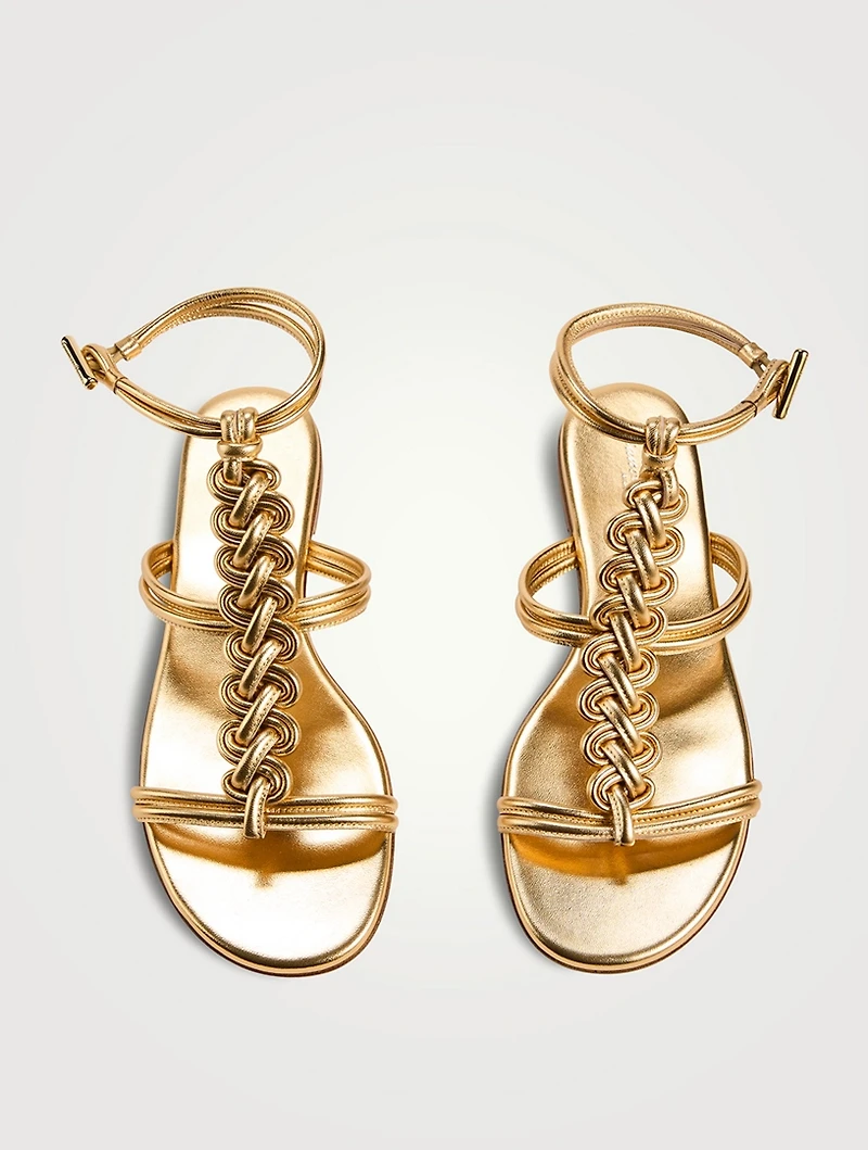 Capua Metallic Leather Gladiator Sandals