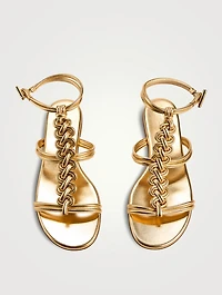 Capua Metallic Leather Gladiator Sandals