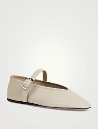 Stella Leather Mary Jane Ballet Flats