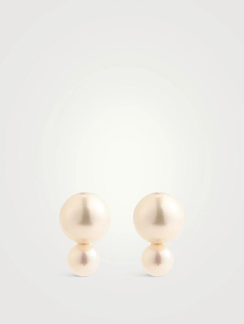 Medium Sea Of Beauty 14K Gold Stud Earrings With Pearls