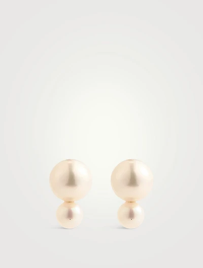 Medium Sea Of Beauty 14K Gold Stud Earrings With Pearls
