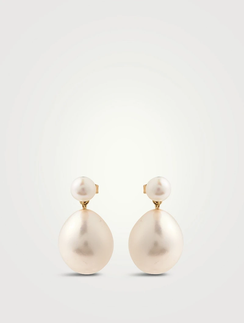 Sea Of Beauty 14K Gold Drop Earrings With Pearls