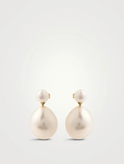 Sea Of Beauty 14K Gold Drop Earrings With Pearls