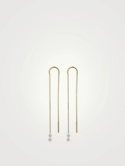 Sea Of Beauty 14K Gold Threader Earrings With Diamonds