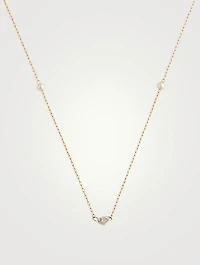 Sea Of Beauty Necklace With Heart Diamond And Pearls