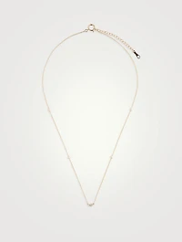 Sea Of Beauty Necklace With Heart Diamond And Pearls