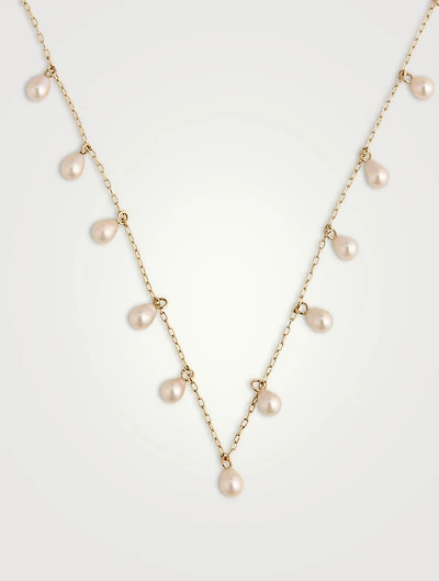 Sea Of Beauty 14K Gold Drop Necklace With Pearls
