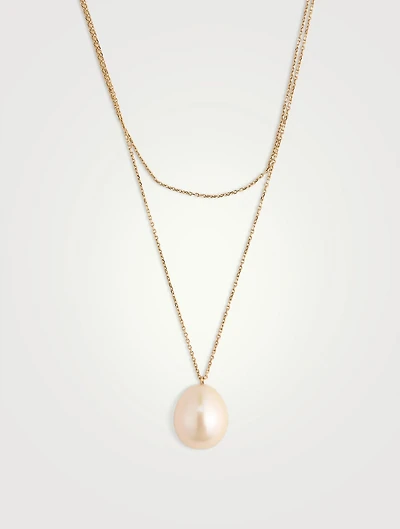 Sea Of Beauty 14K Gold Double-Chain Necklace With Pearl