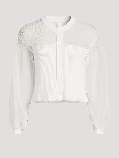 Fluted Mixed-Rib Glitter Cardigan