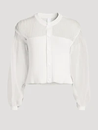 Fluted Mixed-Rib Glitter Cardigan