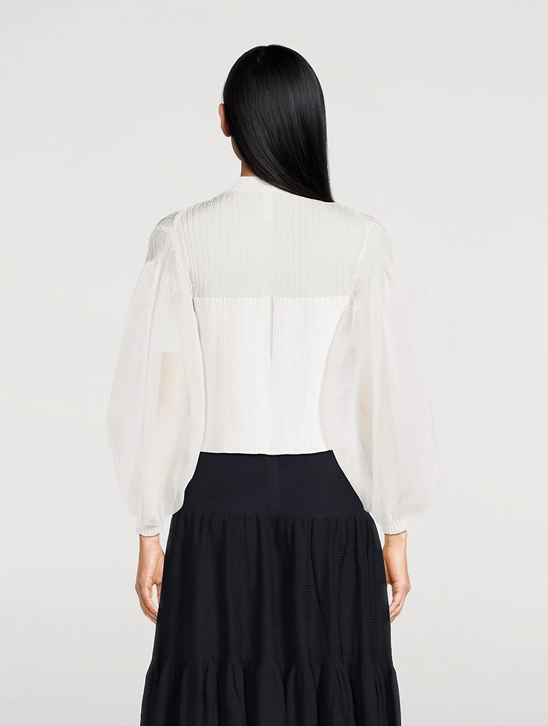 Fluted Mixed-Rib Glitter Cardigan