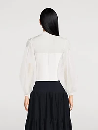 Fluted Mixed-Rib Glitter Cardigan