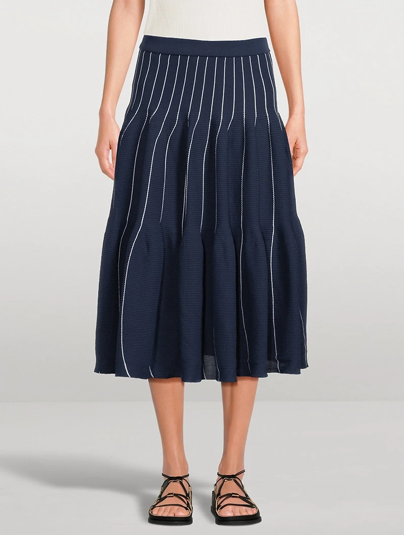 Cascades Ribbed Midi Skirt