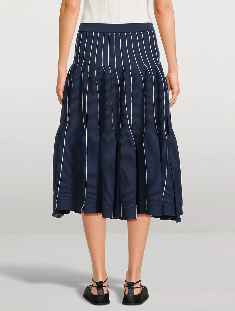 Cascades Ribbed Midi Skirt