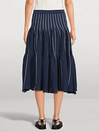 Cascades Ribbed Midi Skirt