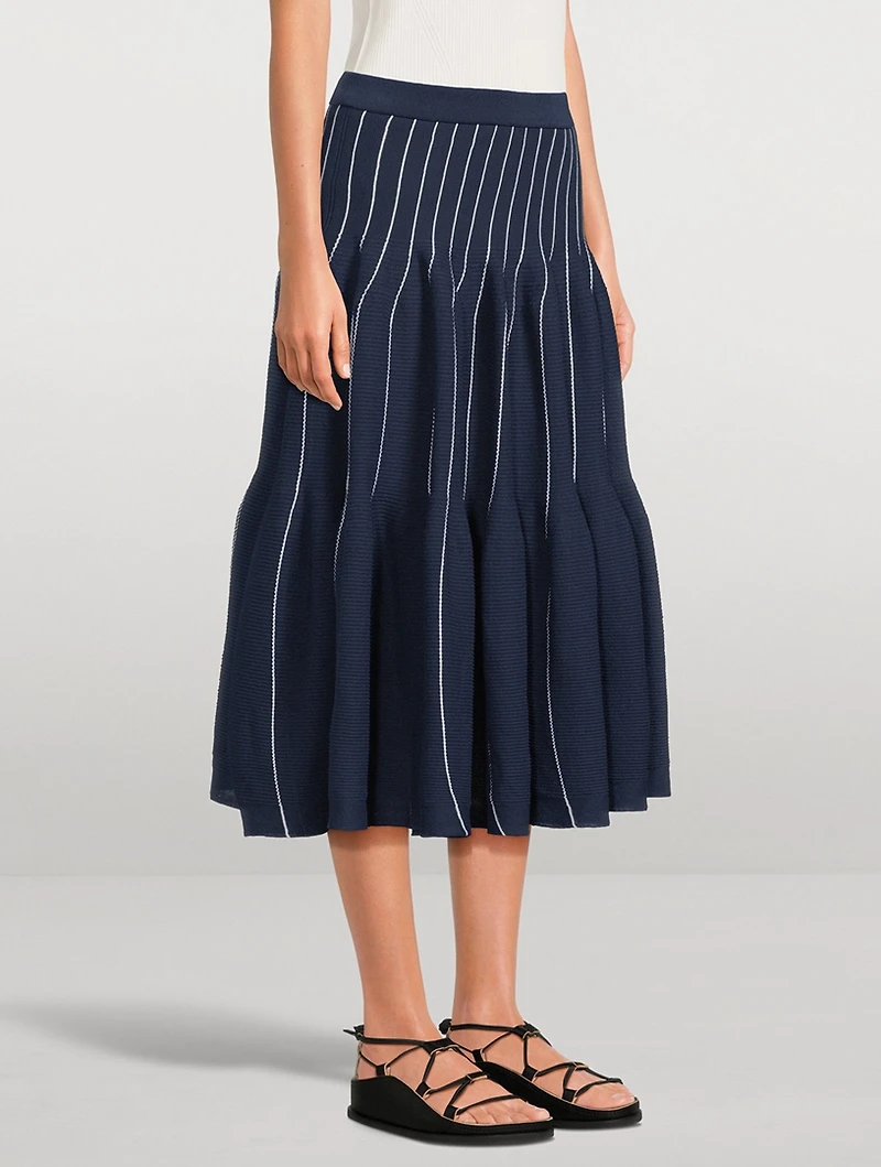 Cascades Ribbed Midi Skirt