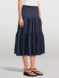Cascades Ribbed Midi Skirt