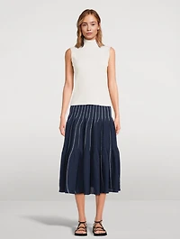 Cascades Ribbed Midi Skirt