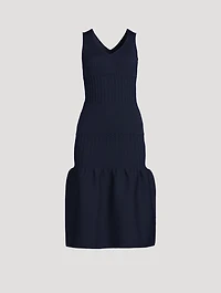 Fluted Knit Midi Dress