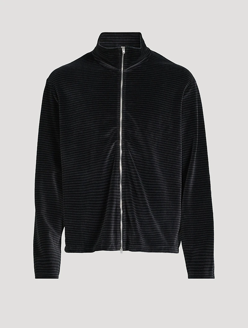 Shrunken Zip Polo Sweater