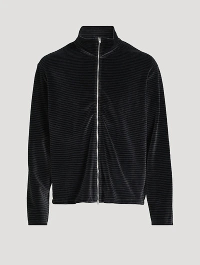 Shrunken Zip Polo Sweater