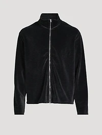 Shrunken Zip Polo Sweater