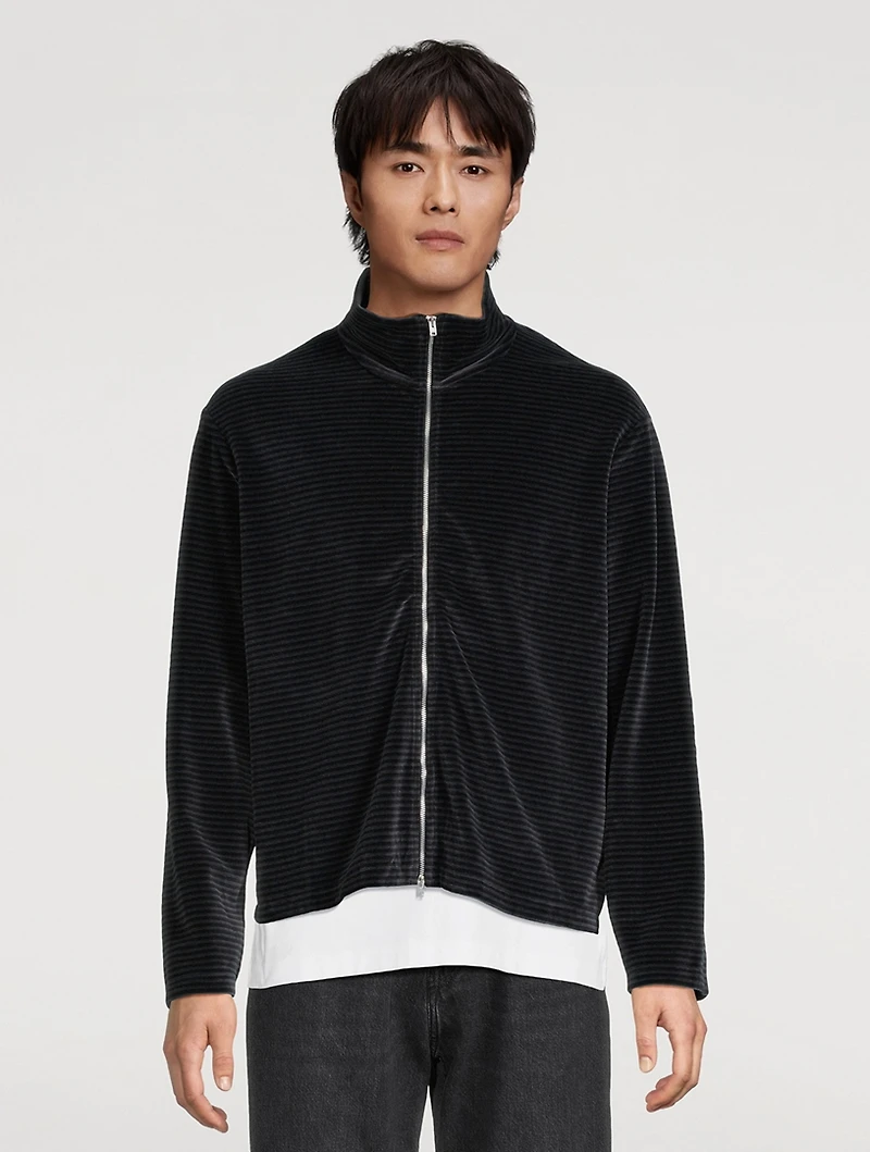 Shrunken Zip Polo Sweater