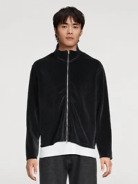 Shrunken Zip Polo Sweater