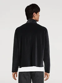 Shrunken Zip Polo Sweater