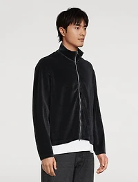 Shrunken Zip Polo Sweater