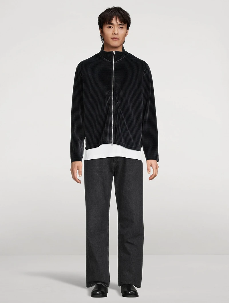 Shrunken Zip Polo Sweater