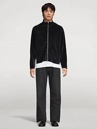 Shrunken Zip Polo Sweater
