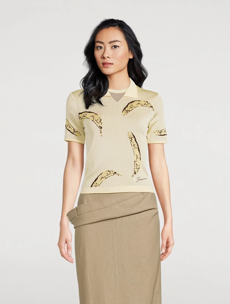 The Marino Banana Jacquard Polo Shirt