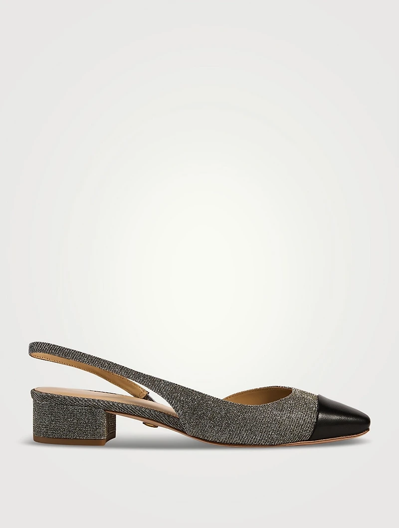 Cecile Lurex Cap-Toe Slingback Pumps