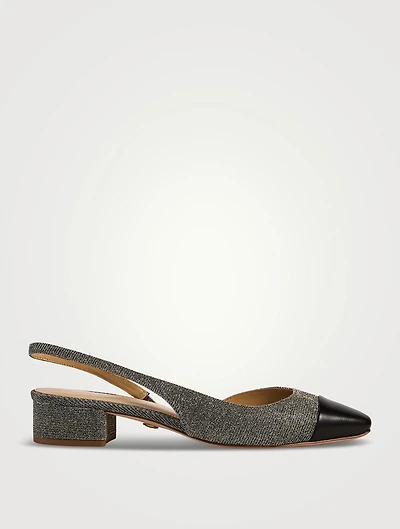 Cecile Lurex Cap-Toe Slingback Pumps