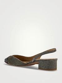 Cecile Lurex Cap-Toe Slingback Pumps