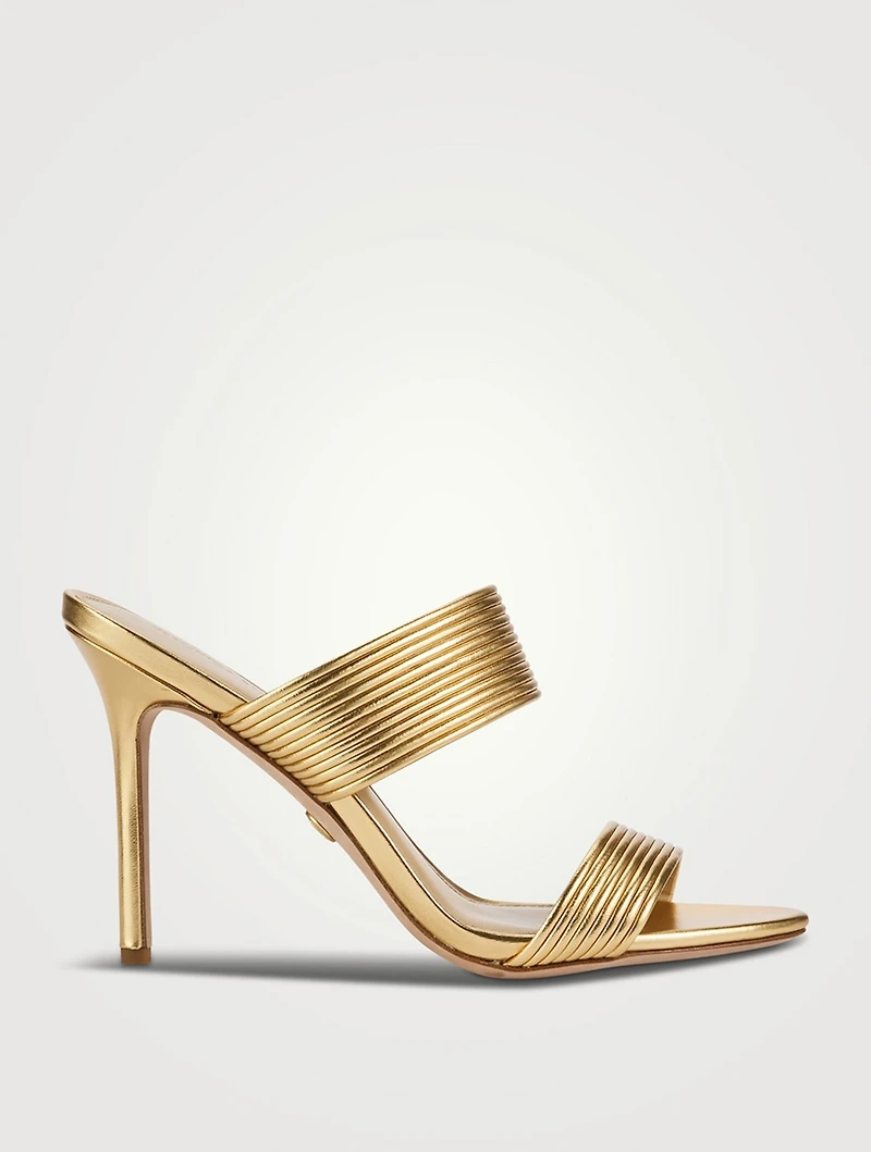 Asha Metallic Leather Mules