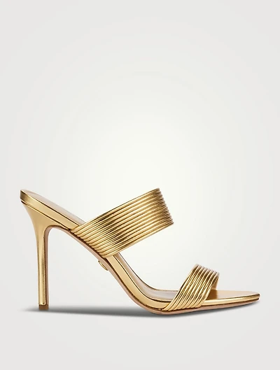 Asha Metallic Leather Mules