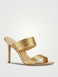Asha Metallic Leather Mules