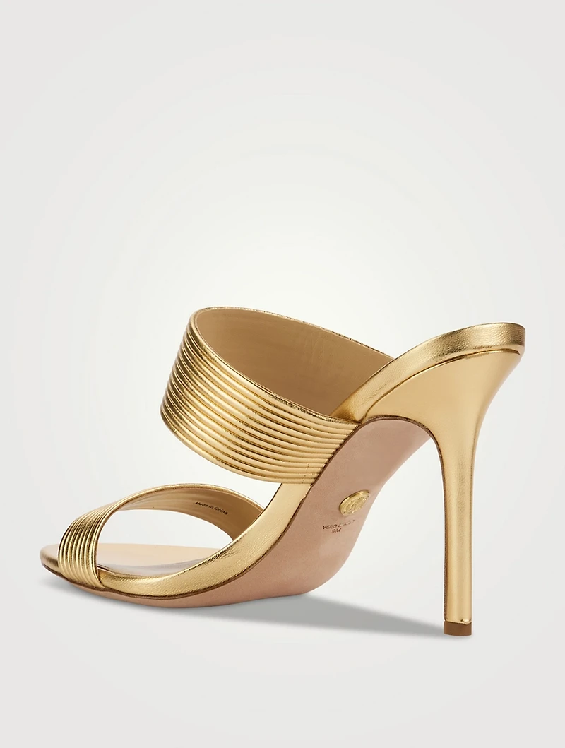Asha Metallic Leather Mules