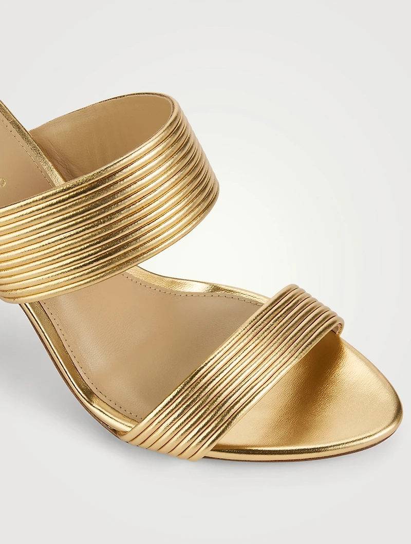 Asha Metallic Leather Mules