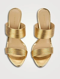 Asha Metallic Leather Mules